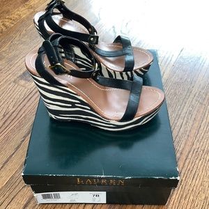 Ralph Lauren Zebra Wedges (EUC)